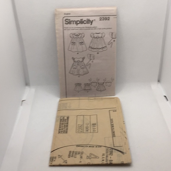 Simplicity 2392 Vintage 50’s Babies Dresses Bonnet Embroidery 7-24 lbs Uncut - Picture 9 of 11